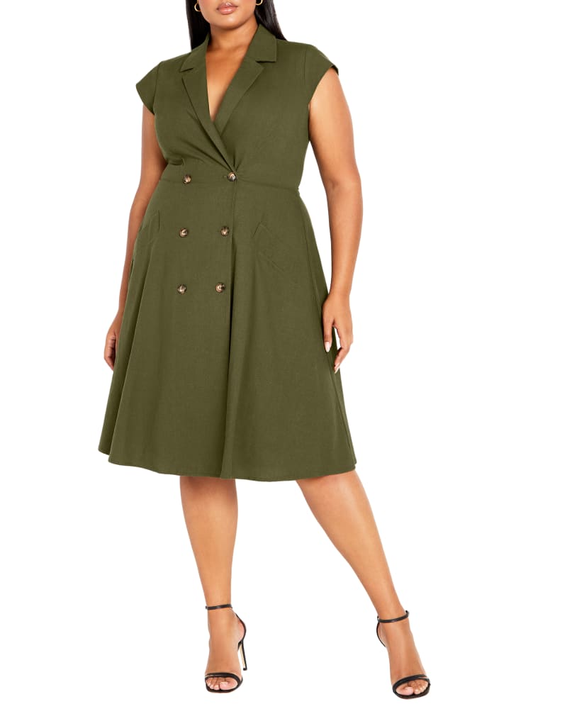 Front of a model wearing a size XXL Lafayette Love Dress in JUNGLE by City Chic. | dia_product_style_image_id:352827